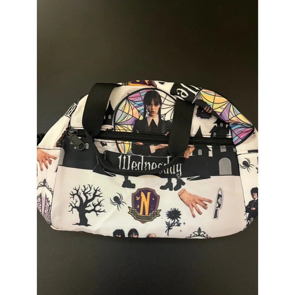 Wednesday Addams Nevermore Academy 2pc Backpack Lunch Bag Set White